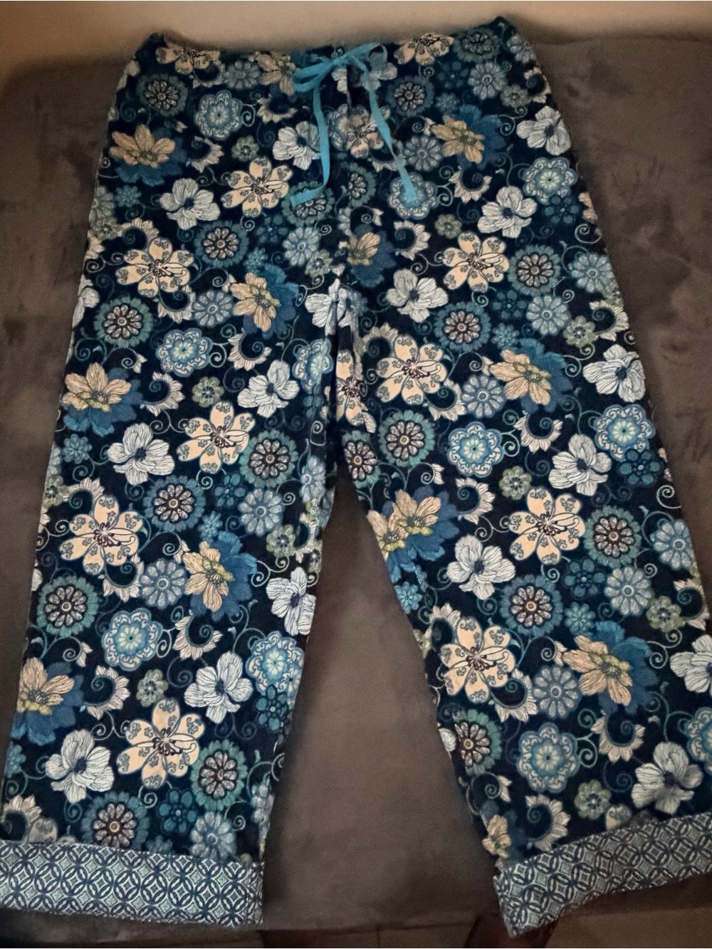 Vera Bradley RETIRED Mod Floral Blue Design PJ pants.